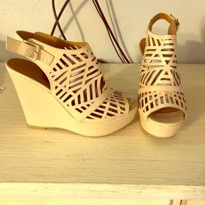 Beige wedges